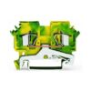 281-607, BORNERA DE PASO 4MM2, SECCION (0.08-4)MM2/(28-12)AWG, CONEX. CAGE CLAMP, VERDE/AMARILLO