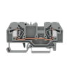 282-901, BORNERA DE PASO 6MM2, SECCION (0.2-6)MM2/(24-10)AWG, 41A 800V, CONEX. CAGE CLAMP, GRIS