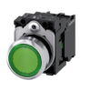 3SU1152-0AB40-1BA0, PULSADOR METALICO LUMINOSO RASANTE VERDE 1NA DIAM. 22MM, LED 24VAC/DC, IP67