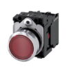 3SU1153-0AB20-1CA0, PULSADOR METALICO LUMINOSO RASANTE ROJO 1NC DIAM. 22MM, LED 110VAC, IP67