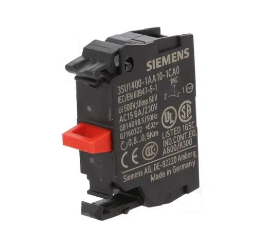 3SU1400-1AA10-1CA0, CONTACTO AUXILIAR FRONTAL 1NC P/ PULSADOR