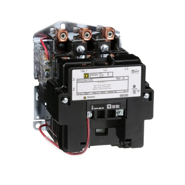 8502SEO2V02S, CONTACTOR 90A, BOB. 120VAC, NEMA TAM. 3