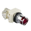 9001K3L38LRRH13, PULSADOR LUMININOSO RASANTE METALICO ROJO, 1NA+1NC, DIAM. 30MM, LED 120VAC/DC