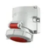 9302, TOMACORRIENTE INDUSTRIAL VISIBLE 16A 2P+T 415V, COLOR ROJO 9H, IP67, LIBRE DE HALOGENO