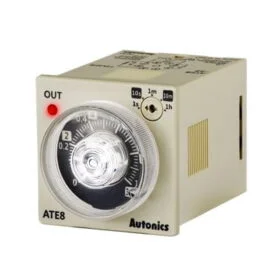 ATE8-41, ATE-1-10S/M/H – TEMPORIZADOR ANALOGICO 48X48MM ON DELAY 0-1S/0-10S/0-1M/0-10M/0-1H, 8 PINES,100-240VAC