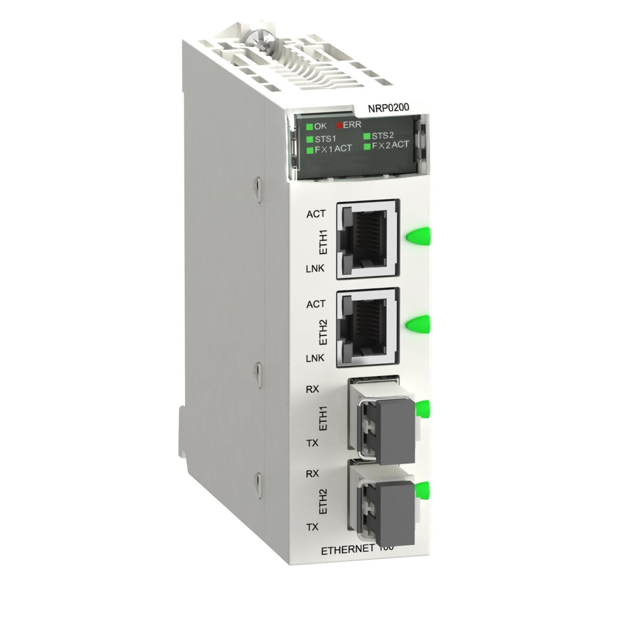 BMXNRP0200, MODULO X80 CONVERTIDOR DE FIBRA OPTICA MM/LC DE 2 CANALES Y 100MB