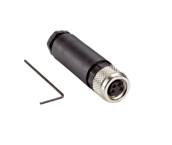 DOS-0804-G, CONECTOR RECTO HEMBRA M08, 4 PINES, IP67