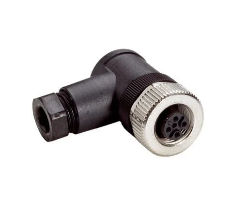DOS-1205-W, CONECTOR ACODADO HEMBRA M12, 5 PINES, IP67
