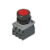 E2 AC-DXBC0402, PULSADOR PLASTICO LUMINOSO RASANTE ROJO, 1NA+1NC, DIAM. 22MM, LED 12-30VAC/DC