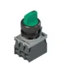 E2 AC-DXBC1801, SELECTOR LUMINOSO PLASTICO, 0-1, 2 POSICIONES FIJAS, 1NA+1NC, LED VERDE 12-30VAC/DC