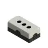 ES 33000, CAJA NEGRA TAPA GRIS, 3 ORIFICIOS, DIAM. 22MM