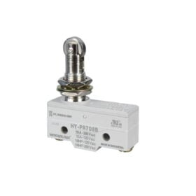 HY-PR708B, MICROSWITCH PIVOTE C/ ROLDANA ACERO VERTICAL 1NA/NC 10A 250V, MARFIL