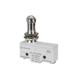 HY-PR708B, MICROSWITCH PIVOTE C/ ROLDANA ACERO VERTICAL 1NA/NC 10A 250V, MARFIL