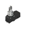 MK V11D15, MICRO SWITCH EMBOLO C/ ROLDANA DE ACERO, ACCION DIRECTA, 1NA+1NC, 5A 250VAC, NEGRO, IP40