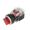 MRT-A3A2A0R, SELECTOR LUMINOSO PLASTICO, 1-0-2, 3 POSICIONES FIJAS, 2NA+2NC, C/ LED ROJO 100-240VAC, DIAM. 30MM