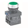 NP8-10BND/3, PULSADOR RASANTE LUMINOSO PLASTICO VERDE, 1NA, LED 110-220V