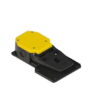 PA 10100, PEDAL SIMPLE DE POLIMERO S/ PROTECCION, AMARILLO, 1NA+1NC, ACCION RAPIDA, CONEX. PG13.5, IP53