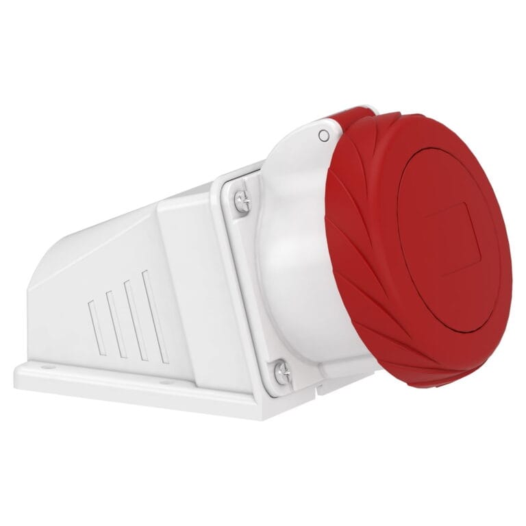 PKF32W734, TOMACORRIENTE INDUSTRIAL ADOSABLE 32A 3P+T 415VAC, COLOR ROJO, IP67