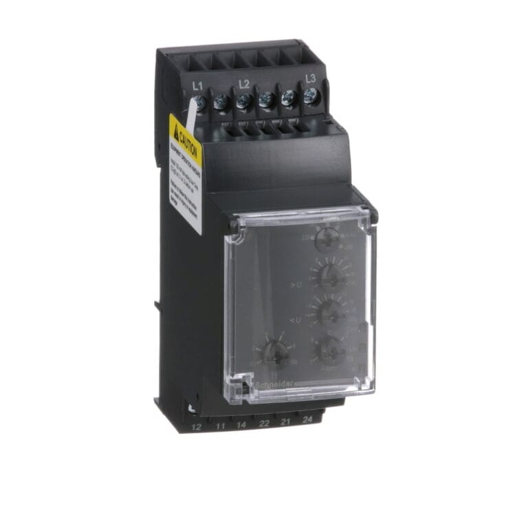 RM35TF30, RELE DE CONTROL TRIFASICO, TIEMPO 0.1-10S, SAL: 2NA/NC 5A, 220-480VAC, IP30