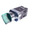 SKOS-BK2 G, SELECTOR METALICO LUMINOSO, 0-1, 2 POSICIONES FIJAS, 1NA, C/ LED VERDE 220VAC