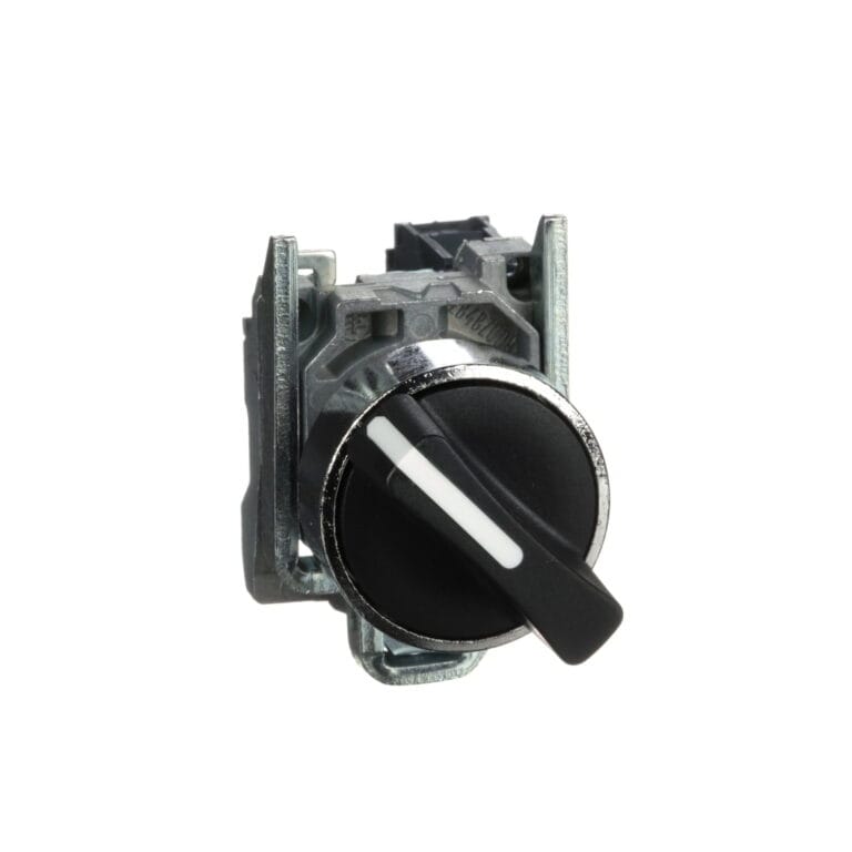 XB4BD21, SELECTOR METALICO NEGRO MANETA CORTA, 0-1, 2 POSICIONES FIJAS, 1NA, DIAM. 22MM
