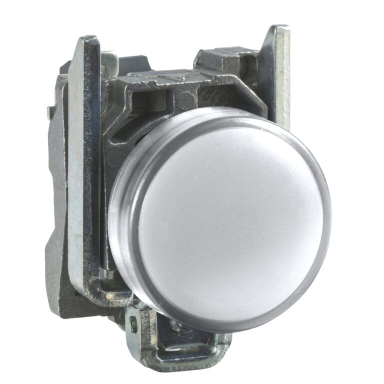 XB4BVM1, PILOTO BLANCO LUMINOSO LED 220VAC, DIAM. 22MM, MAT. METALICO