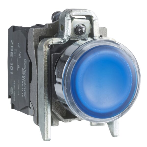 XB4BW36B5. PULSADOR METALICO LUMINOSO RASANTE AZUL 24V-malvinas.pe