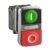 XB4BW73731B5, PULSADOR DOBLE METALICO LUMINOSO ROJO SALIENTE(STOP) + VERDE RASANTE(START) + LED BLANCO 24VDC/AC, 1NA+1NC