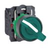 XB5AK123B5, SELECTOR PLASTICO LUMINOSO MANETA CORTA, 0-1, 2 POSICIONES FIJAS, 1NA+1NC, DIAM. 22MM, LED VERDE 24VAC/DC