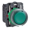 XB5AW33B5, PULSADOR PLASTICO LUMINOSO RASANTE VERDE 1NA+1NC DIAM. 22MM, LED 24VAC/DC