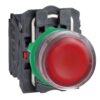 XB5AW34B5, PULSADOR PLASTICO LUMINOSO RASANTE ROJO 1NA+1NC DIAM. 22MM, LED 24VAC/DC