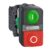 XB5AW73731B5, PULSADOR DOBLE PLASTICO LUMINOSO ROJO SALIENTE(STOP) + VERDE RASANTE(START) + LED AMARILLO 24VDC/AC, 1NA+1NC