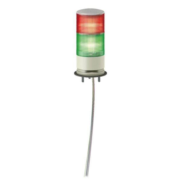 XVGB2W, BALIZA LUMINOSA 2 COLORES, ROJO-VERDE, MONT. EN BASE, DIAM. 60MM, 24V