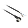 XZCP0666L5, CABLE P/ SENSOR, PUR NEGRO 5MT C/ CONECTOR ACODADO HEMBRA M08, 3 PINES