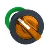 ZB5FK1253, CABEZAL NARANJA DE SELECTOR LUMINOSO MANETA CORTA, 0-1, 2 POSICIONES FIJAS, DIAM. 30MM