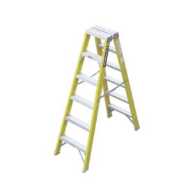 ESCALERA TIJERA DOBLE ACCESO FIBRA / ALTURA: 1.52m – 150kg 5 pasos