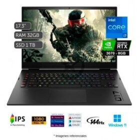 Laptop HP Omen 17T-CK000 Gaming, Intel Core i7-11800H 2.3GHz, RAM 32GB, SSD 1TB, Video 8GB Nvidia RTX 3070, LED 17.3” Full-HD a 144Hz, Windows 11 Home