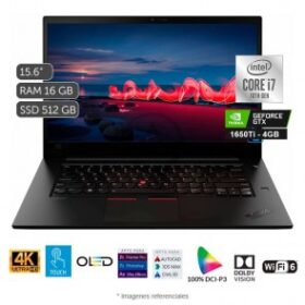 Laptop Lenovo ThinkPad X1 Extreme Gen 3 Ultrabook, Intel Core i7-10850H 2.7GHz, RAM 16GB, SSD 512GB, Video 4GB Nvidia GTX 1650Ti Max-Q, OLED 15.6” UHD 4K Touch, Windows 10 Pro