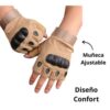 Guantes Tácticos De Medio Dedo Para Moto Y Exterior – Beige