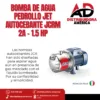 4. BOMBA DE AGUA PEDROLLO JET AUTOCEBANTE JCRm 2A – 1.5 HP