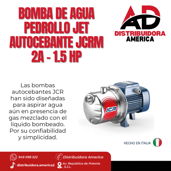 4. BOMBA DE AGUA PEDROLLO JET AUTOCEBANTE JCRm 2A – 1.5 HP-malvinas.pe