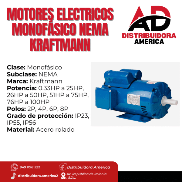 Motores Electricos Monofasico NEMA Kraftmann-malvinas.pe