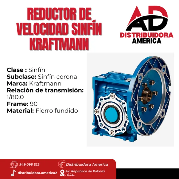 Reductor de velocidad Sinfín Kraftmann