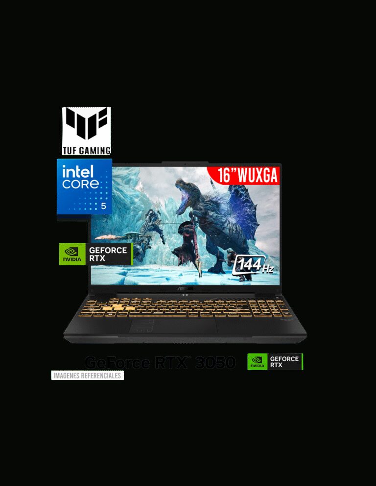LAPTOP ASUS TUF FX607VJ-RL016 5-210H 8GB 512GB SSD RTX 3050 6GB 16pulgadas WUXGA FREDOSS…