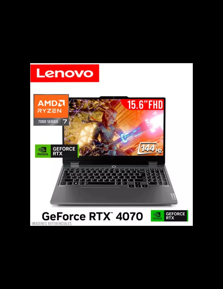 LAPTOP GAMER LENOVO 15ARP9 RYZEN 7-7435HS 16GB 512GB SSD T.VIDEO RTX 4070 8GB 15.6 FHD…