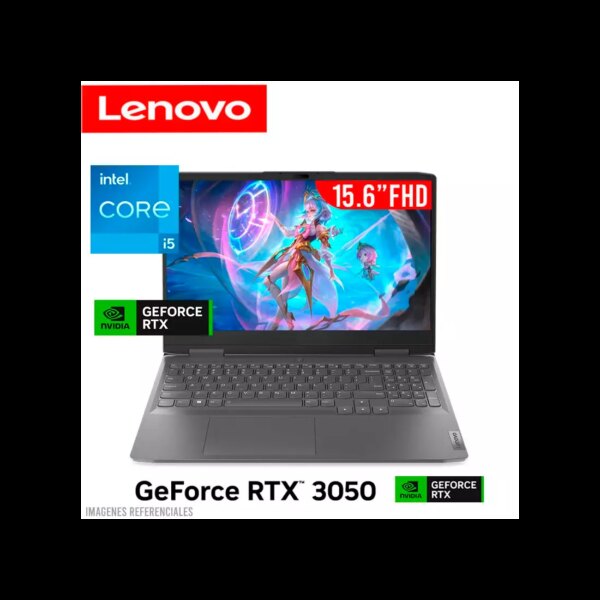 LAPTOP LENOVO LOQ15IRH8 I5-12450H 8GB DDR5 512GB SSD T. VIDEO RTX 3050 6GB 15.6pulgadas FHD…