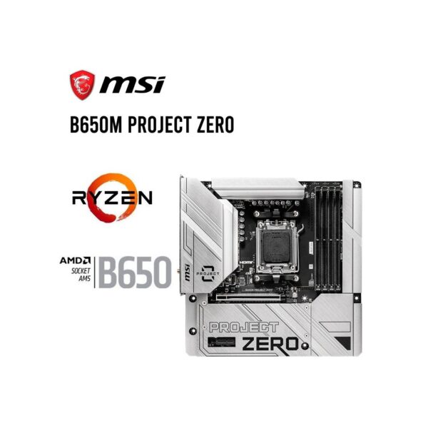 MAINBOARD MSI B650M PROJECT ZERO DDR5 (911-7E09-003) AM5