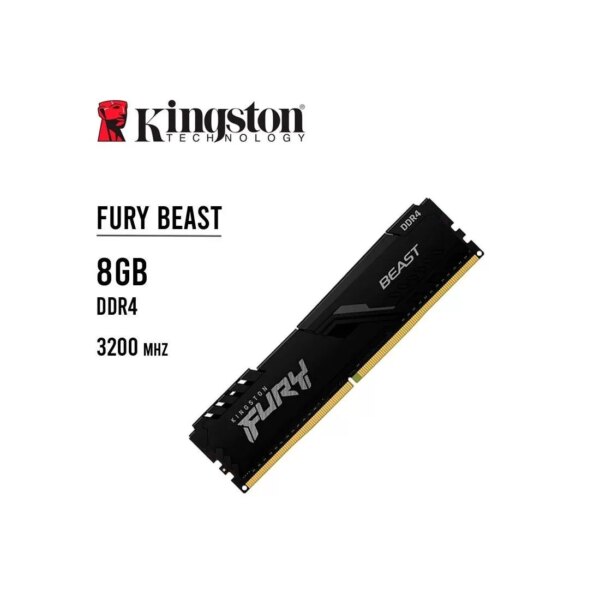 MEMORIA RAM KINGSTON 8GB/3200MHZ DDR4 FURY BEAST ( KF432C16BB/8 ) NEGRO