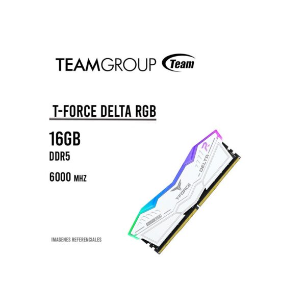 MEMORIA RAM TEAMGROUP 16GB/6000MHZ T-FORCE DELTA RGB ( FF4D516G6000HC38A01 ) WHITE |…