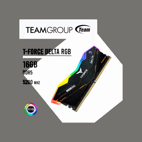 MEMORIA RAM TEAMGROUP DELTA RGB 16GB 5200MHZ  TUF GAMING ALLIANCE (FF5D516G5200HC40C01)